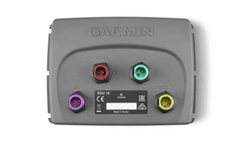 Garmin ECU 10 010-11053-02 for Reactor 40, grey box with four coloured round ports and label