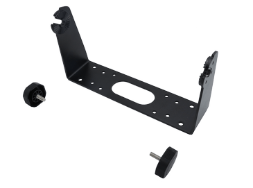Navico 000-16220-001 NSX and Zeus S 3015UW gimbal bracket, black U-shaped bracket with a slot and two black knobs