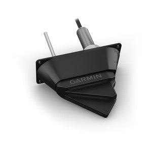 Garmin Panoptix LVS32-TH 010-12928-01 transducer, black fairing with steel stem and mounting stud