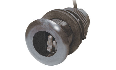 Raymarine A22154 DST800 plastic depth, speed and temperature through hull transducer, black body, front angle