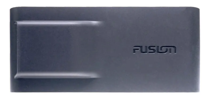 Fusion 010-12743-00 silicone dust cover for RA770, dark blue cover with Fusion logo, front view