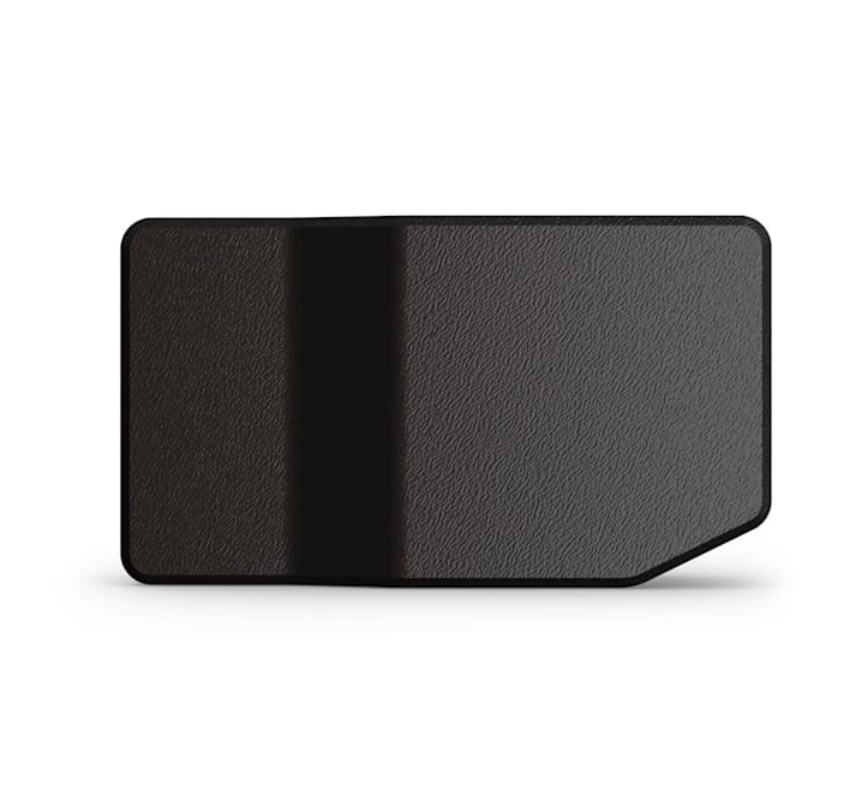 Garmin 010-13115-00 microSD card door, black rounded rectangular plastic cover with stepped edge