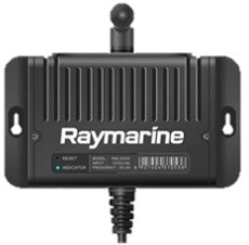 Raymarine A80540 Ray 63, 73, 90 and 91 wireless hub, black box with Raymarine logo and a coiled lead, front view
