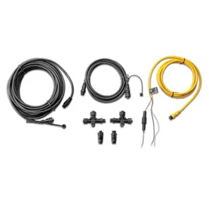 Garmin NMEA 2000 starter kit 010-12935-00, black backbone cables, yellow power cable, T connectors and terminators
