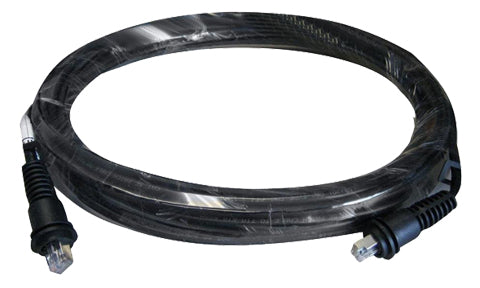 Garmin 010-11169-00 marine network cable with large connectors, 50 ft, black coiled lead with RJ45 plugs