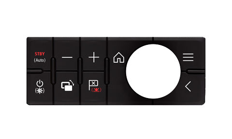 Raymarine R70508 spare landscape keypad for RMK-10 remote control, black keypad with STBY, plus, minus and menu buttons