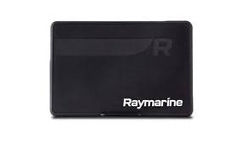 Raymarine A80501 suncover for Axiom 9 front mounting kit, black rectangular cover with R mark and Raymarine logo