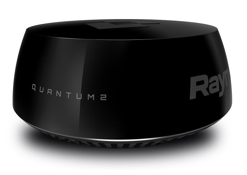 Raymarine E70498-B Quantum 2 Q24D wireless CHIRP radar in black no cables, large view of black radome