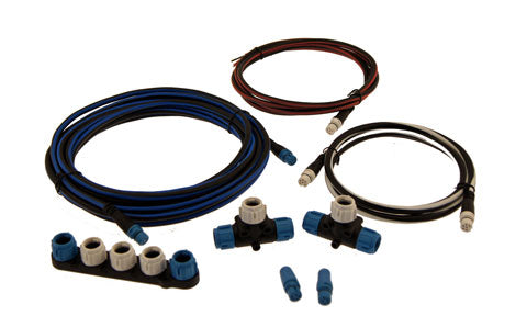 Raymarine R70160 Evolution cabling kit SeaTalk ng, blue and black cables, grey T-pieces, backbone block and red power lead