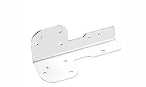 Garmin 010-12106-10 jack plate mount for DownVu or SideVu transducer, silver L-shaped bracket with holes