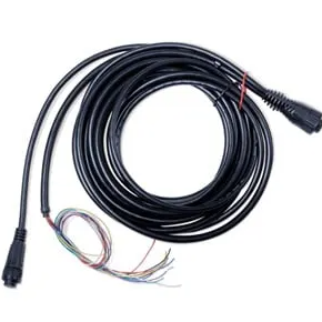 Garmin 010-11055-00 CCU/ECU interconnect cable, coiled black lead with round plugs and coloured bare wires