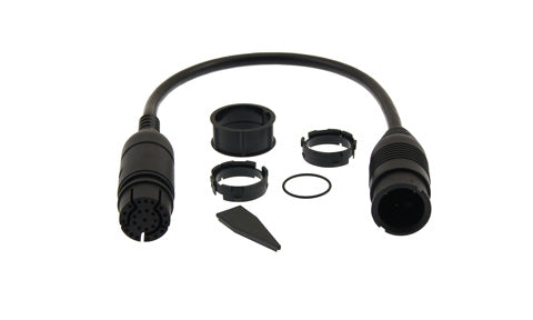 Raymarine A80489 Axiom RealVision adaptor cable 25-pin to 8-pin, short black cable with locking rings and a key