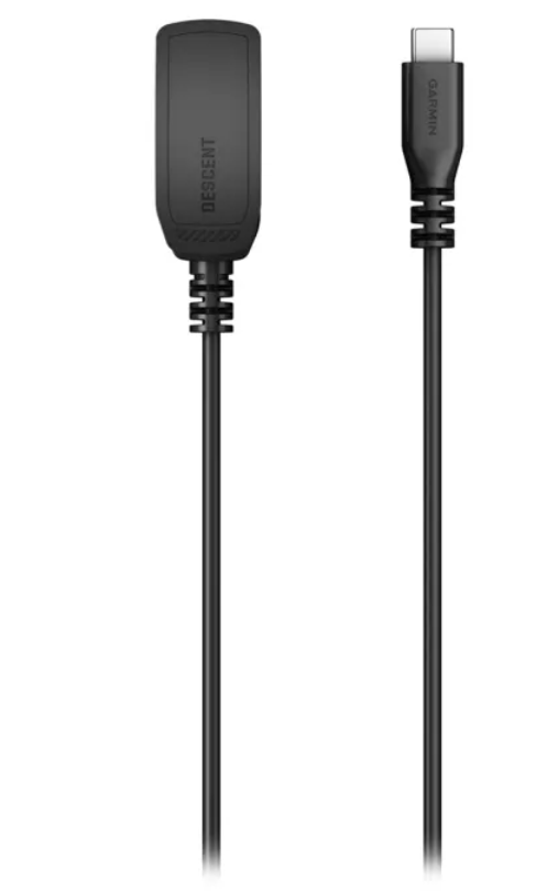 Garmin 010-13318-00 USB-C clip charging and data cable, black lead with a clip charger and USB-C plug