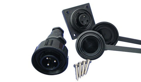 Simrad SKT100 TP10/WP10 plug and socket set, black round plug, flush socket plate and fixing screws