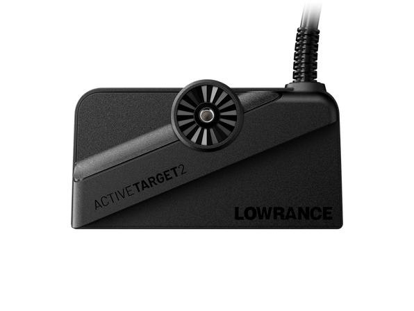 Lowrance 000-15962-001 ActiveTarget 2 transducer only, black ActiveTarget 2 sensor with a round dial and a cable