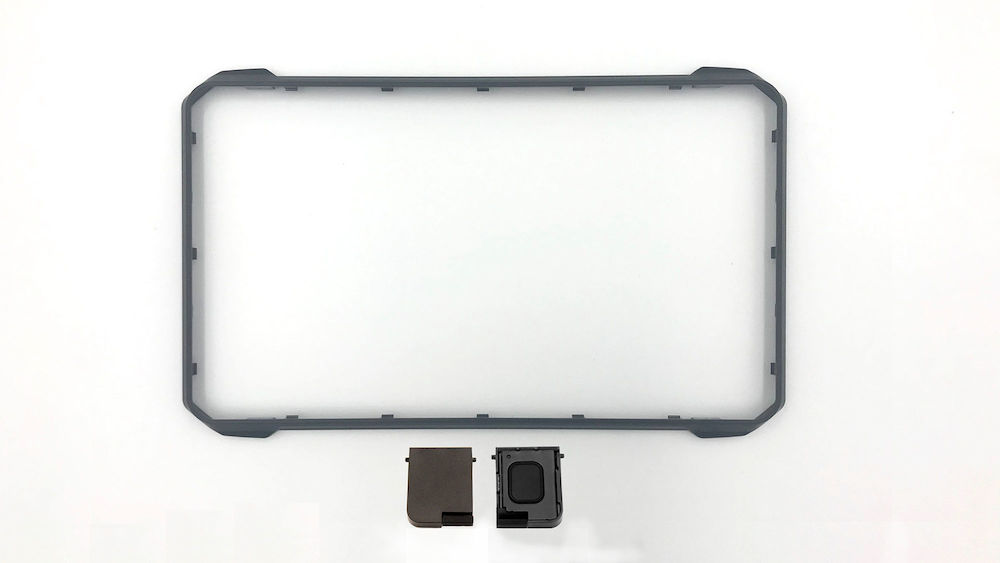 Lowrance 000-14591-001 HDS-9 LIVE bezel and SD card door, empty rectangular dark frame above two small black door covers