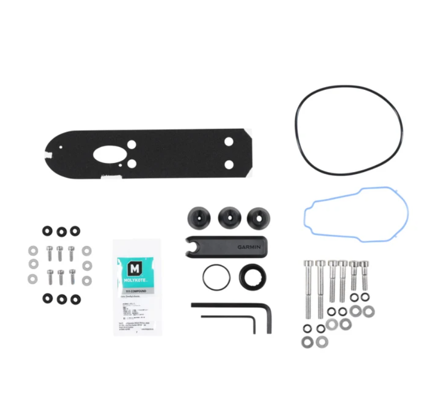 Garmin 010-12832-26 transducer replacement kit for Force Kraken: plate, O-ring, seal, screws, grease and tools