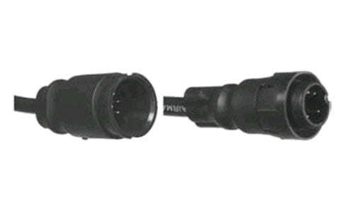 Raymarine E66066 transducer adaptor cable for DSM transducers, close view of two black round plugs