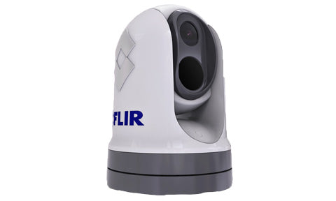 Raymarine E70520 FLIR M364C LR pan and tilt thermal and colour camera, white dome with blue FLIR logo