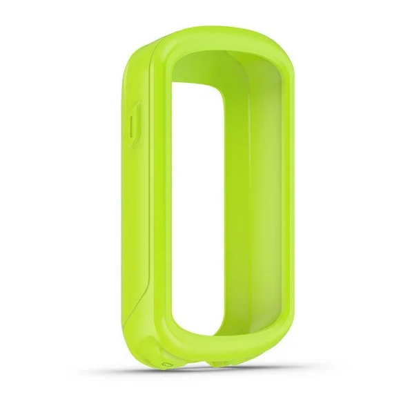 Garmin 010-12792-03 green silicone case for Edge 830 cycling computer, front view of open-fronted case