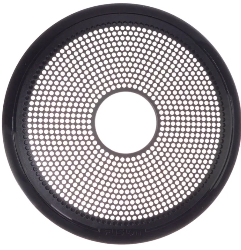 Fusion 010-12879-30 7.7in XS classic grille in black, pair pack front view of perforated grille