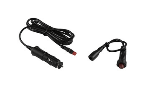 Garmin 010-12931-00 Striker vehicle power cable, black 12V plug with coiled lead and a short adapter lead