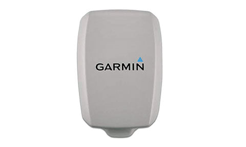 Garmin 010-11679-00 protective cover for echo 100, 150 and 300, light grey with Garmin logo, front view