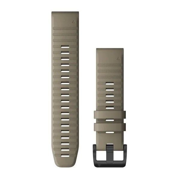 Garmin 010-12863-02 QuickFit 22 watch bands in dark sandstone silicone with black buckle