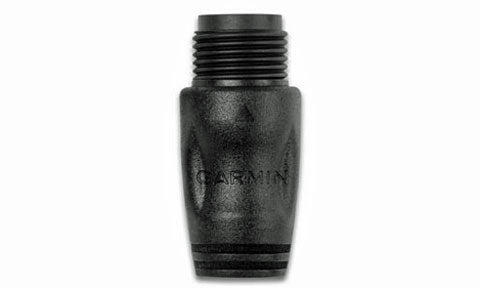 Garmin NMEA 2000 terminator male 010-11080-00, black ribbed plug body with Garmin lettering