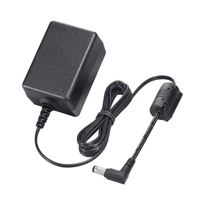 Icom BC-242 AC adapter, black plug-in transformer with a long lead, ferrite bead and a right-angle barrel plug
