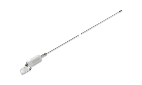 Lowrance AA000352 1720 VHF antenna, long thin stainless masthead whip with white base and bracket