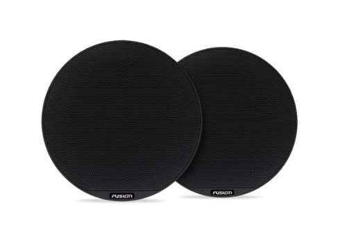 Fusion 010-12717-00 black 6.5in classic grille only, pair of round black mesh grilles with Fusion logo