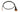 Garmin 010-11532-00 rudder feedback cable, black lead with yellow-ringed round plug and bare coloured wires