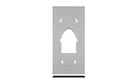 Garmin 010-12357-00 kayak in-hull transducer mount, flat grey template plate with a boat-shaped cutout