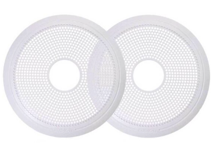 Fusion 010-12879-20 7.7in XS classic grille in white, pair of perforated round covers with centre holes
