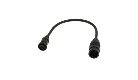 Raymarine A80485 Axiom DownVision adaptor cable 9-pin to 8-pin, short black cable with a round plug at each end