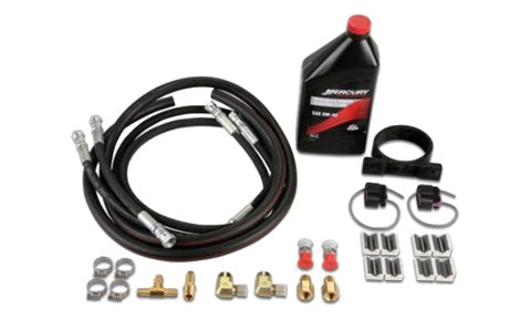 Garmin 010-11202-01 Verado adapter kit for GHP SmartPump, hoses, brass fittings, clamps and Mercury oil bottle