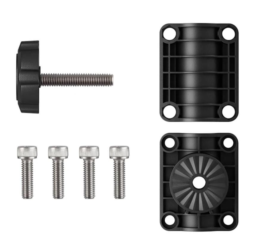 Garmin LiveScope XR 010-13248-02 zero degree pole mount: clamp halves, thumb bolt and four screws