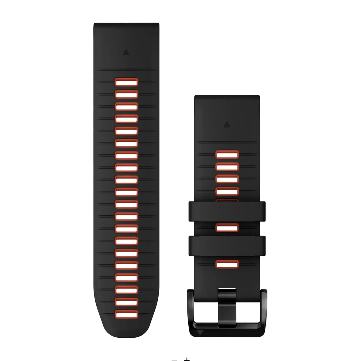 Garmin QuickFit 010-13281-06 26 watch bands in black and flame red silicone with black buckle