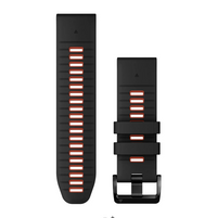 QuickFit® 26 Watch Bands, Black/Flame Red Silicone