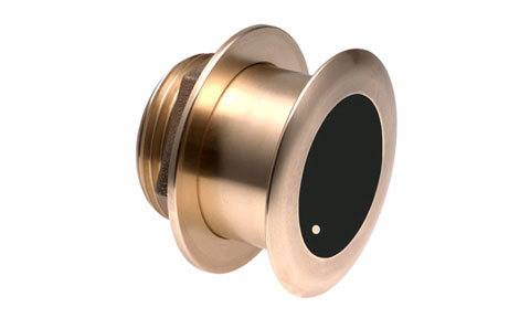 Raymarine A102137 B164 1 kW 50-200 kHz 0 degree tilted bronze through hull transducer, bronze housing, black face