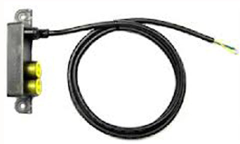 Simrad AT10HD SimNet heading sensor input 24006694, yellow SimNet connectors on a bracket with a coiled cable