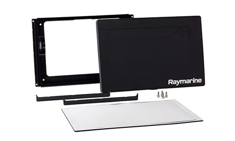 Raymarine A80502 front mounting kit for Axiom 12, black frame, black cover with Raymarine logo, rails and a clear sheet