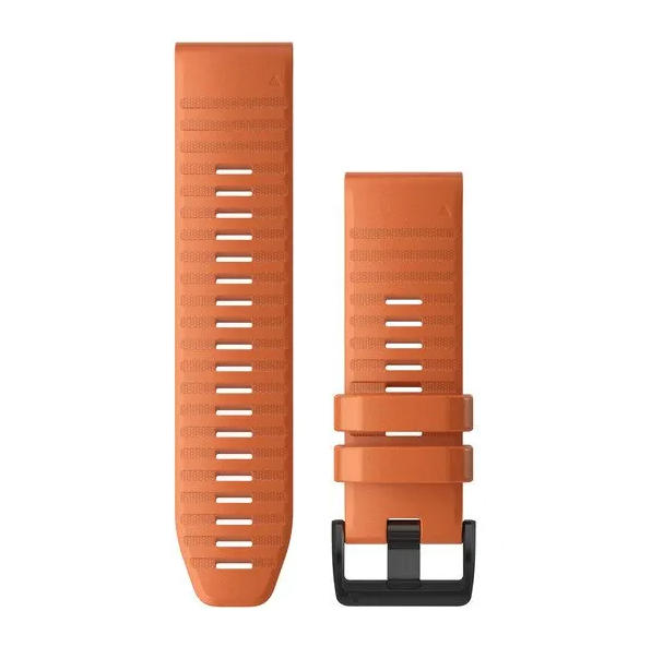 Garmin 010-12864-01 QuickFit 26 watch bands in ember orange silicone with black buckle