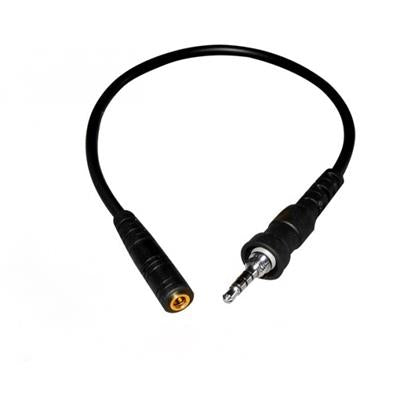 Icom OPC-1655 cable adapter, short black cable with a round socket at one end and a 4-pole plug at the other