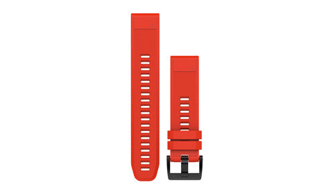 Garmin 010-12496-03 Quickfit 22 mm watch bands in red silicone for Quartix 5 with black buckle