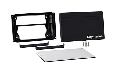 Raymarine A80498 front mounting kit for Axiom 7, black frame, black cover with Raymarine logo, rails and clear sheet