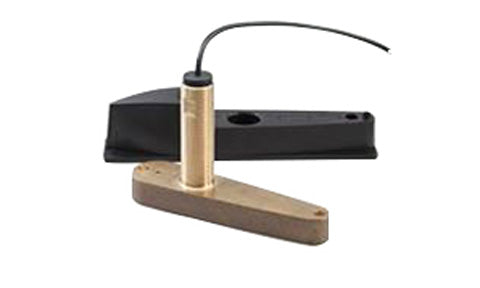 Raymarine A80349 CPT-80 Dragonfly through hull bronze CHIRP transducer, bronze stem and body with a black fairing and cable