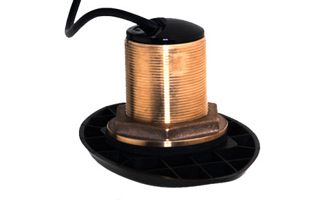 B&G Lowrance Simrad 000-13907-001 XSonic bronze HDI 50-200, 455-800 kHz, bronze through-hull body with a black fairing