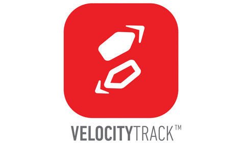 Simrad VelocityTrack 000-14072-001, red app icon logo with VELOCITYTRACK wordmark, no hardware shown